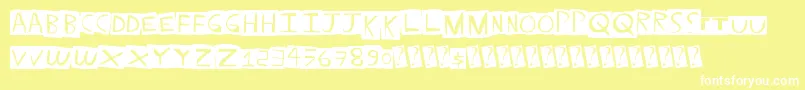 Czcionka Straightballer – białe czcionki na żółtym tle