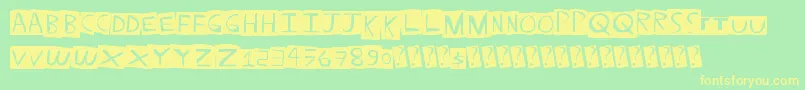 Straightballer Font – Yellow Fonts on Green Background