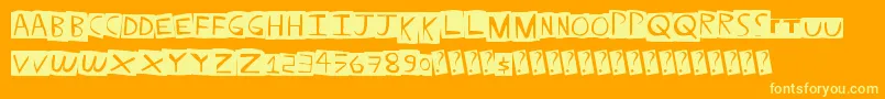 Straightballer-Schriftart – Gelbe Schriften auf orangefarbenem Hintergrund