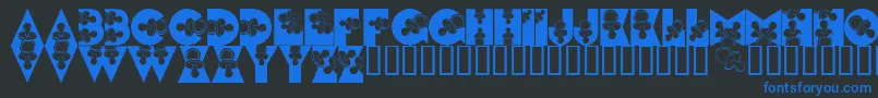 フォントLmsBinkyBaby – 黒い背景に青い文字