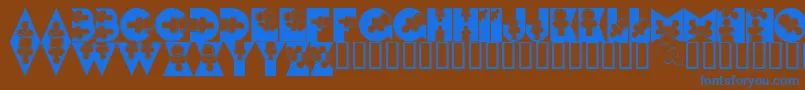 フォントLmsBinkyBaby – 茶色の背景に青い文字