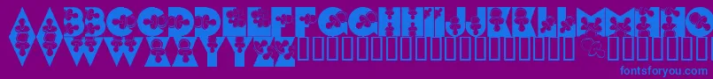 LmsBinkyBaby-fontti – siniset fontit violetilla taustalla
