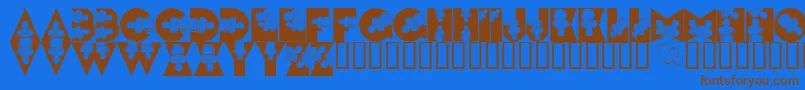 LmsBinkyBaby-fontti – ruskeat fontit sinisellä taustalla