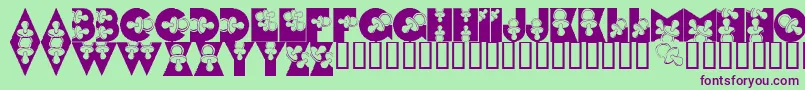 LmsBinkyBaby Font – Purple Fonts on Green Background