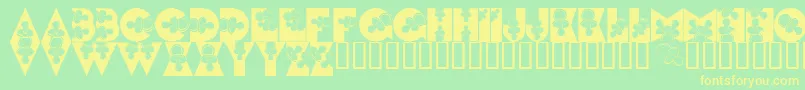 LmsBinkyBaby-fontti – keltaiset fontit vihreällä taustalla