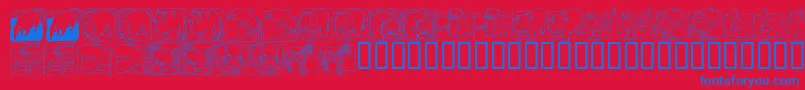 LmsZooAndAquariumLifeDingBat Font – Blue Fonts on Red Background