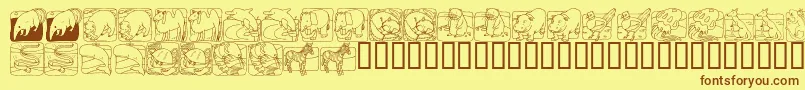 LmsZooAndAquariumLifeDingBat Font – Brown Fonts on Yellow Background