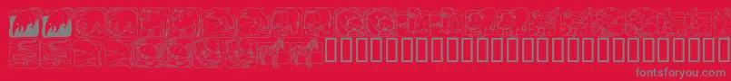 LmsZooAndAquariumLifeDingBat Font – Gray Fonts on Red Background