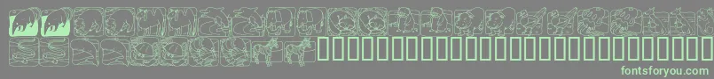 LmsZooAndAquariumLifeDingBat Font – Green Fonts on Gray Background