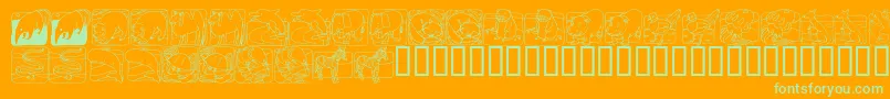 LmsZooAndAquariumLifeDingBat Font – Green Fonts on Orange Background