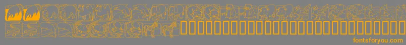 LmsZooAndAquariumLifeDingBat Font – Orange Fonts on Gray Background