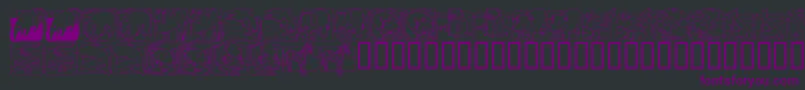 LmsZooAndAquariumLifeDingBat-Schriftart – Violette Schriften auf schwarzem Hintergrund