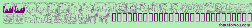 LmsZooAndAquariumLifeDingBat Font – Purple Fonts on Green Background