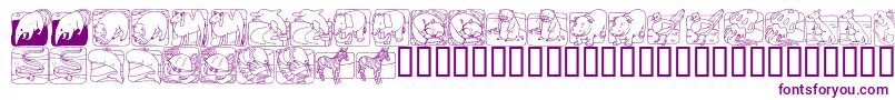 LmsZooAndAquariumLifeDingBat Font – Purple Fonts on White Background