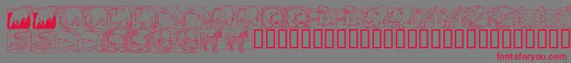 LmsZooAndAquariumLifeDingBat Font – Red Fonts on Gray Background