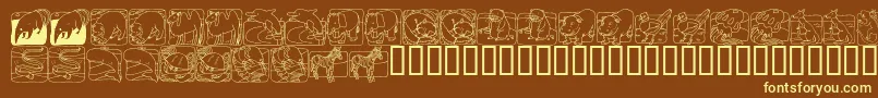 LmsZooAndAquariumLifeDingBat Font – Yellow Fonts on Brown Background