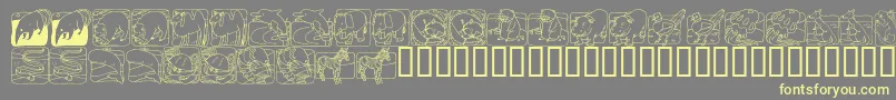 LmsZooAndAquariumLifeDingBat Font – Yellow Fonts on Gray Background