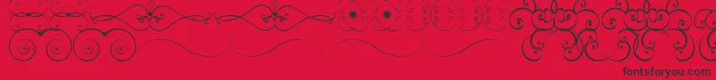 Fonte OrnametssTfb – fontes pretas em um fundo vermelho