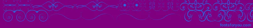 フォントOrnametssTfb – 紫色の背景に青い文字