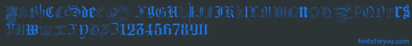 KidnappedAtGermanLands Font – Blue Fonts on Black Background