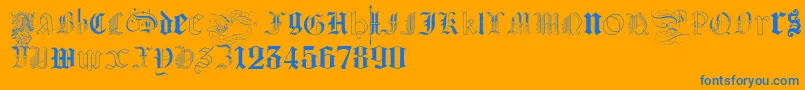 KidnappedAtGermanLands Font – Blue Fonts on Orange Background