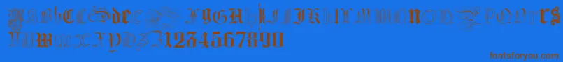 KidnappedAtGermanLands Font – Brown Fonts on Blue Background