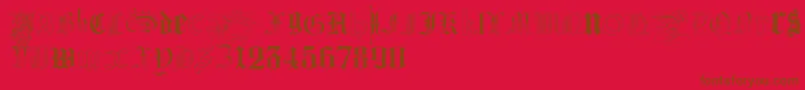 KidnappedAtGermanLands Font – Brown Fonts on Red Background