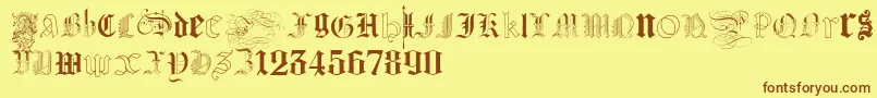 KidnappedAtGermanLands Font – Brown Fonts on Yellow Background