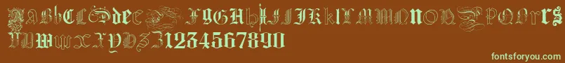 KidnappedAtGermanLands Font – Green Fonts on Brown Background