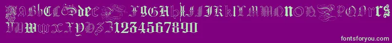 KidnappedAtGermanLands Font – Green Fonts on Purple Background