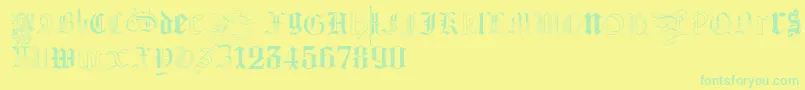 KidnappedAtGermanLands Font – Green Fonts on Yellow Background