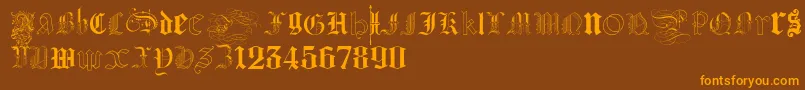 KidnappedAtGermanLands Font – Orange Fonts on Brown Background