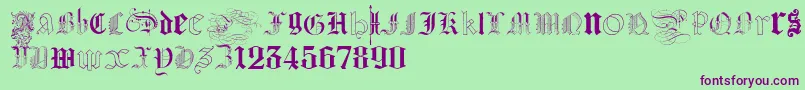 KidnappedAtGermanLands Font – Purple Fonts on Green Background