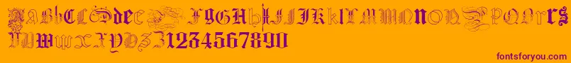 KidnappedAtGermanLands Font – Purple Fonts on Orange Background