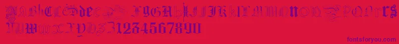 KidnappedAtGermanLands Font – Purple Fonts on Red Background