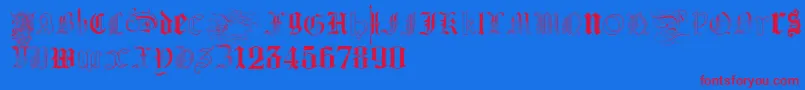 KidnappedAtGermanLands Font – Red Fonts on Blue Background