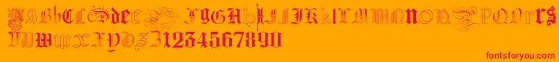 KidnappedAtGermanLands Font – Red Fonts on Orange Background