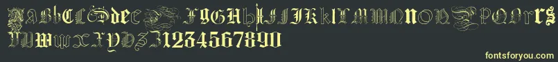 KidnappedAtGermanLands Font – Yellow Fonts on Black Background