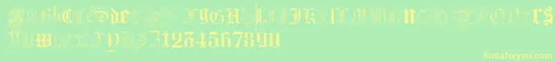 KidnappedAtGermanLands Font – Yellow Fonts on Green Background