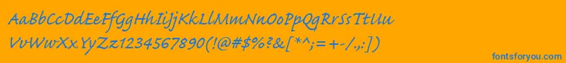 CaflischScriptWeb Font – Blue Fonts on Orange Background