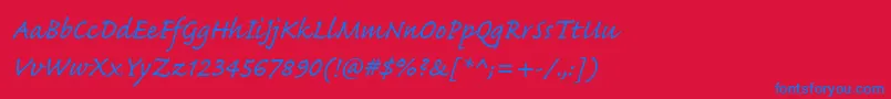 Шрифт CaflischScriptWeb – синие шрифты на красном фоне
