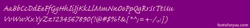 CaflischScriptWeb Font – Pink Fonts on Purple Background