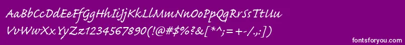 CaflischScriptWeb Font – White Fonts on Purple Background