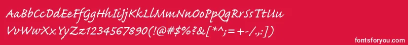 CaflischScriptWeb Font – White Fonts on Red Background
