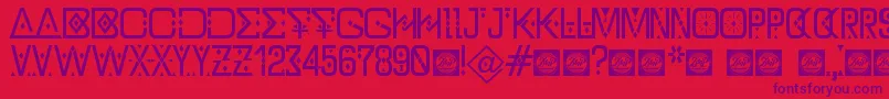 DzTypographyZilapBolddemo-fontti – violetit fontit punaisella taustalla