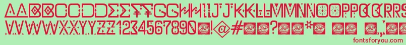 DzTypographyZilapBolddemo-Schriftart – Rote Schriften auf grünem Hintergrund