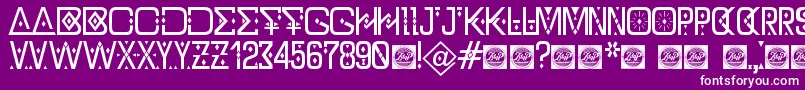 DzTypographyZilapBolddemo-fontti – valkoiset fontit violetilla taustalla