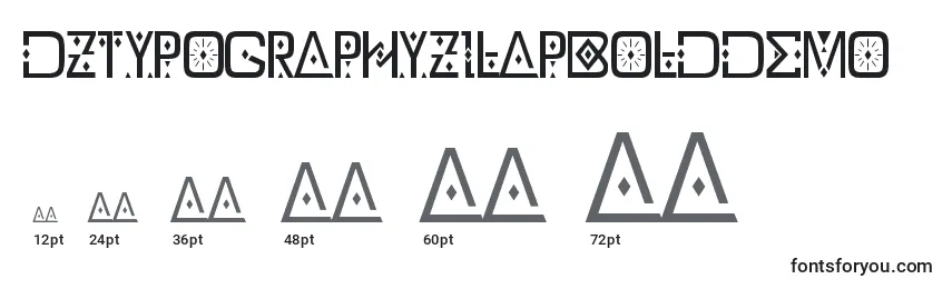 Размеры шрифта DzTypographyZilapBolddemo