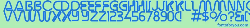 Overdrivelightalternate Font – Blue Fonts on Green Background
