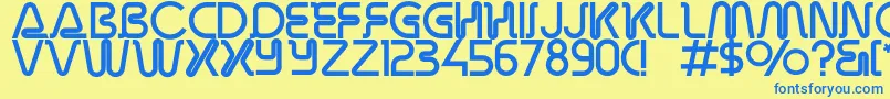 Overdrivelightalternate Font – Blue Fonts on Yellow Background